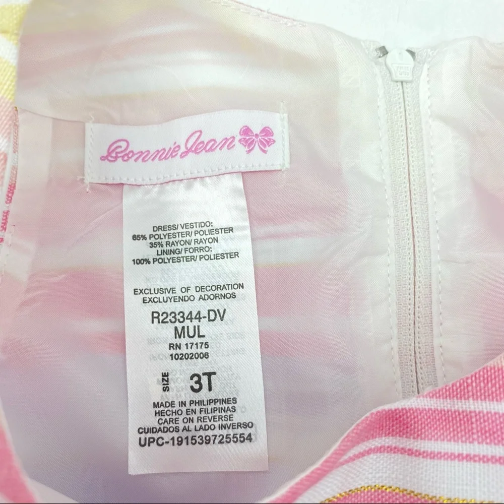 BONNIE JEAN Toddler Little Girls Striped Linen Spring Dress NWT - Picture 11 of 12
